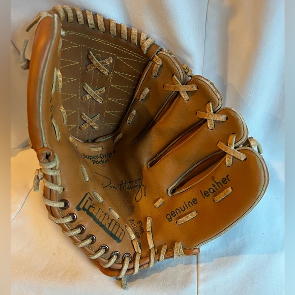 Franklin Leather Don Mattingly Vintage Baseball Glove. Super Grip Pocket. - Picture 2 of 7